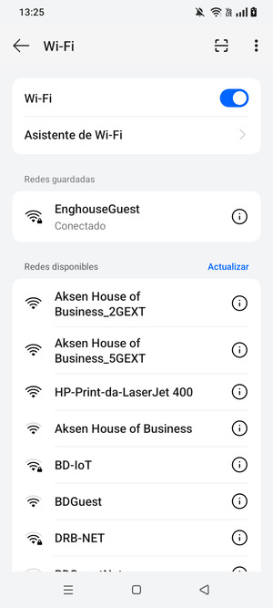 Ahora está conectado a la red Wi-Fi