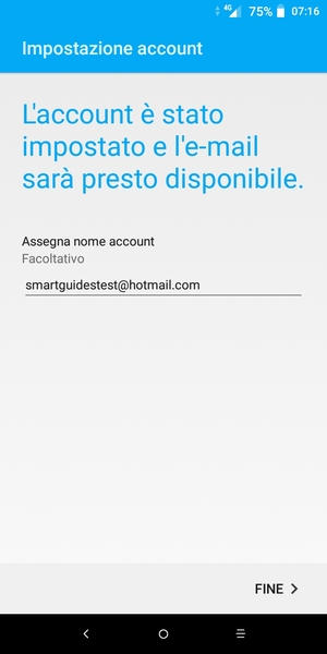 Scegli un nome per il tuo account e seleziona FINE