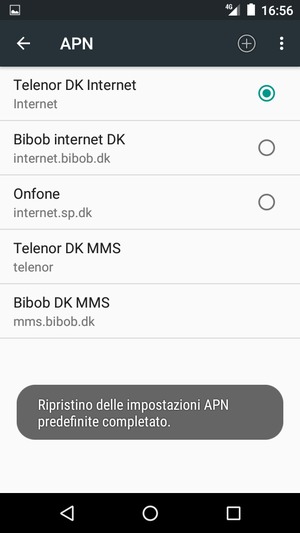 Seleziona Nuovo APN