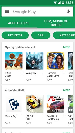Vælg søgefeltet