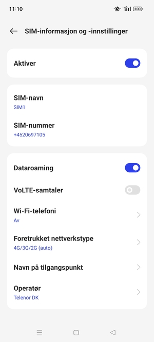 Slå Dataroaming på eller av