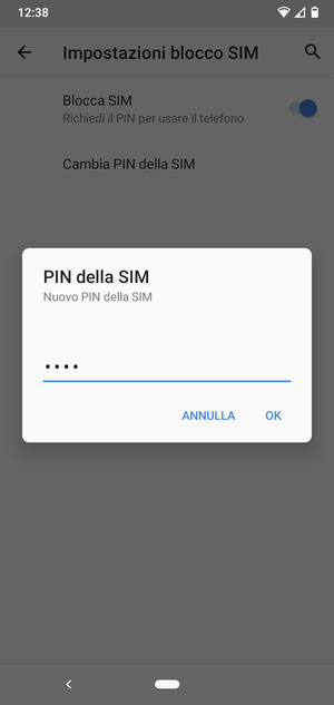 Inserisci Nuovo PIN della SIM e seleziona OK