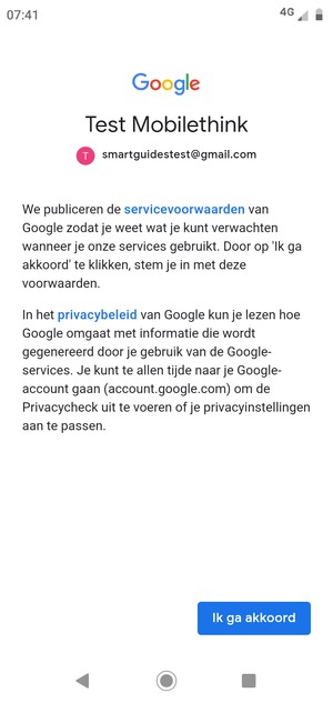 Selecteer Ik ga akkoord