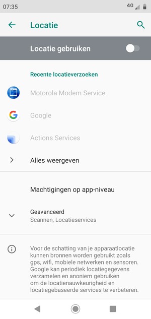 Schakel Locatie gebruiken uit
