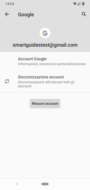 Seleziona Sincronizzazione account