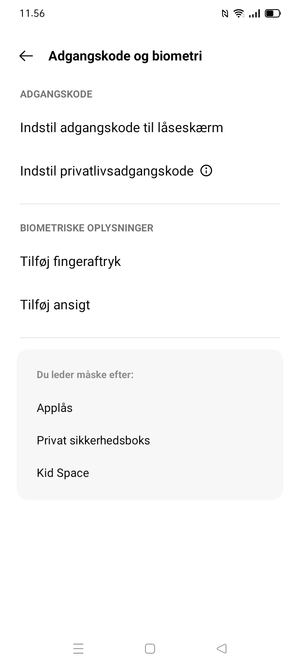 Vælg Indstil adgangskode til låseskærm