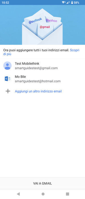 Seleziona VAI A GMAIL