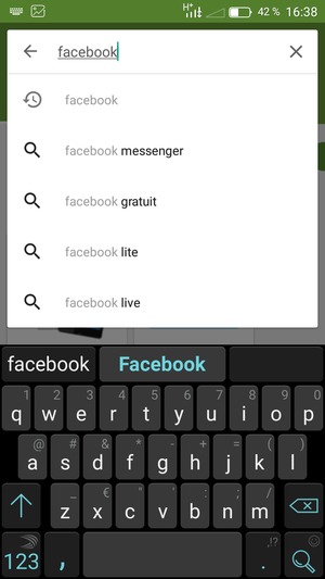 Saisissez le nom de l'appli et sélectionnez Rechercher