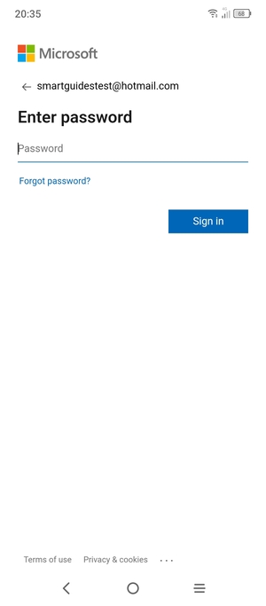 Enter your password and select Sign in