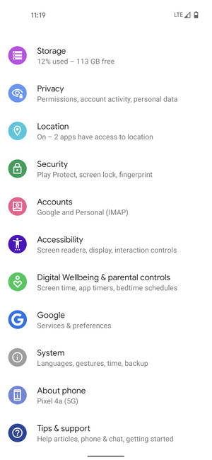 Scroll to and select System