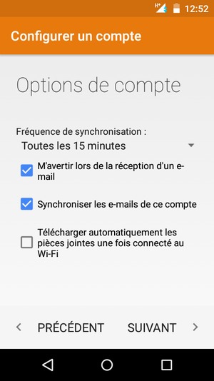 Sélectionnez SUIVANT
