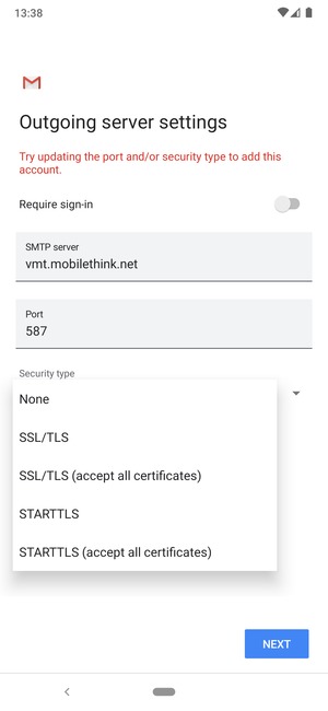 Select None and  NEXT