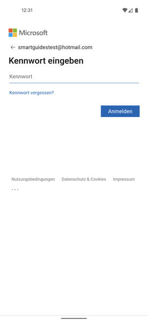 Geben Sie Ihre Passwort ein und wählen Sie Anmelden