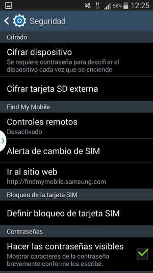 Seleccione Definir bloqueo de tarjeta SIM