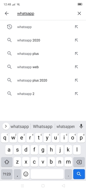 Voer de app-naam in en selecteer Zoeken