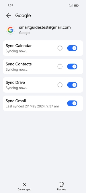Your information will be synchronised