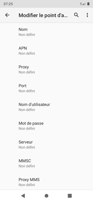 Saisissez les informations MMS