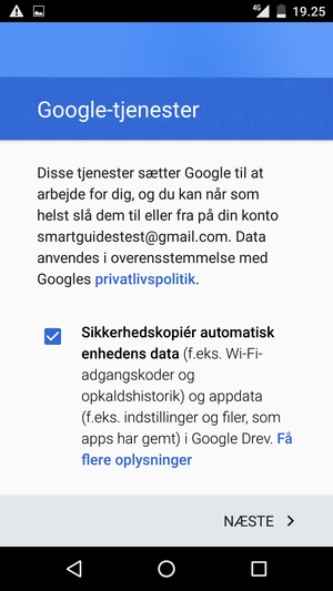 Vælg NÆSTE