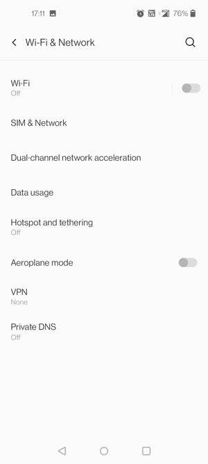 Select SIM & network