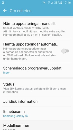 Välj Hämta uppdateringar manuellt