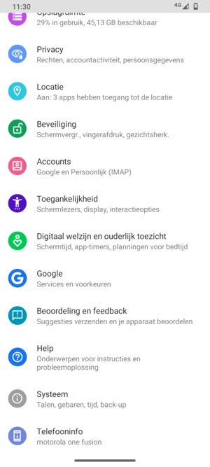 Scroll naar en selecteer Systeem