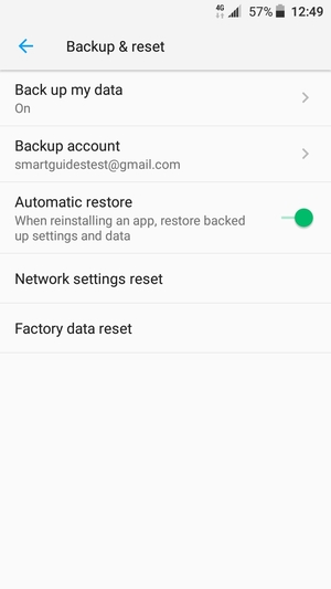 Select Backup account