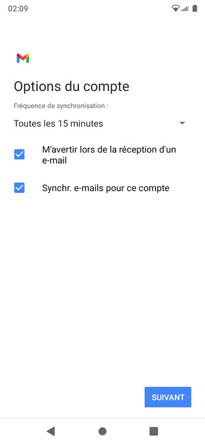 Sélectionnez SUIVANT