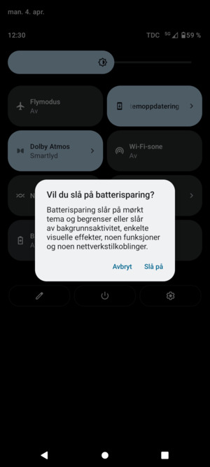 Velg Slå på
