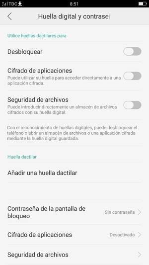 Seleccione Contraseña de la pantalla de bloqueo