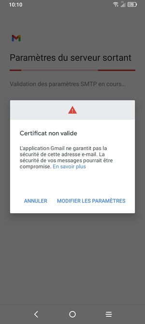 Sélectionnez MODIFIER LES PARAMÈTRES