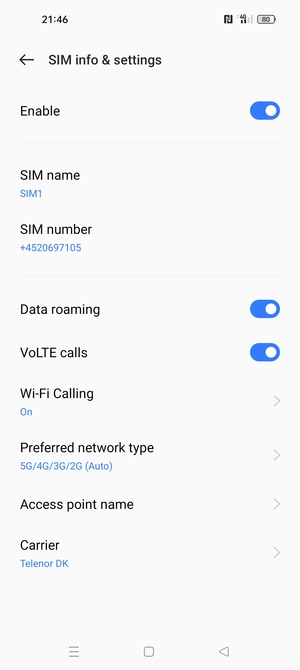Turn Data roaming on or off