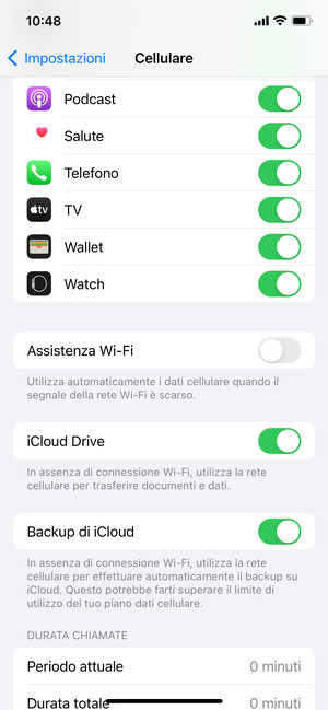 Scorri verso il basso e imposta Assistenza Wi-Fi su Off