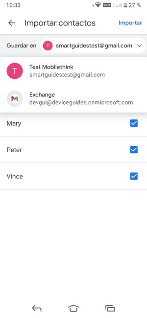 Seleccione su cuenta Google