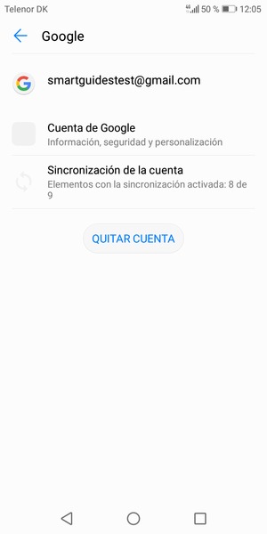 Seleccione Sincronización de la cuenta