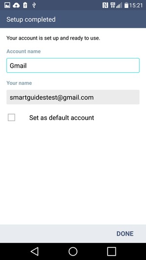 Give your account a name and enter your name. Select DONE