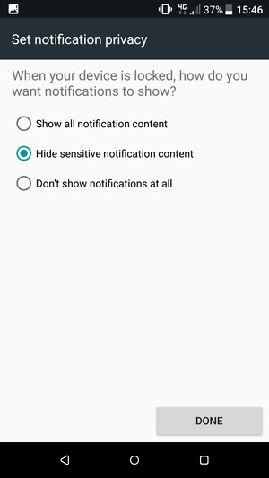 Select your preferred option and select DONE