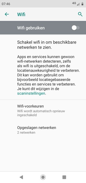 Schakel Wifi in