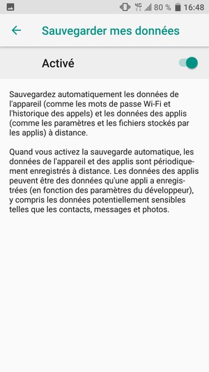 Sélectionnez le bouton Retour