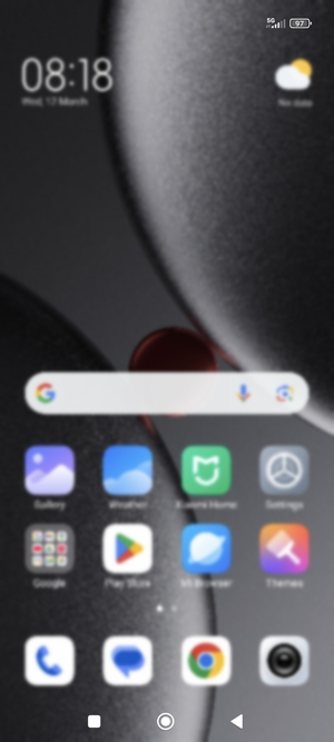 Slide down the top menu