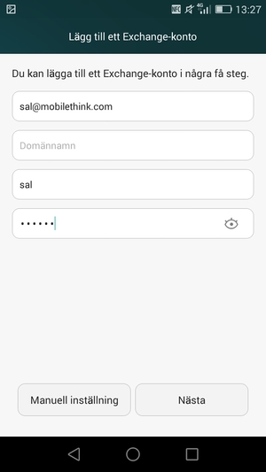 Ange din e-postadress, användarnamn och lösenord. Välj Nästa
