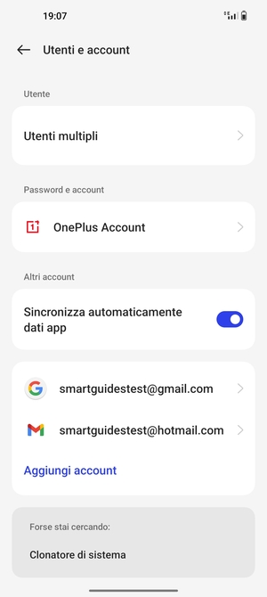 Seleziona il tuo account Google