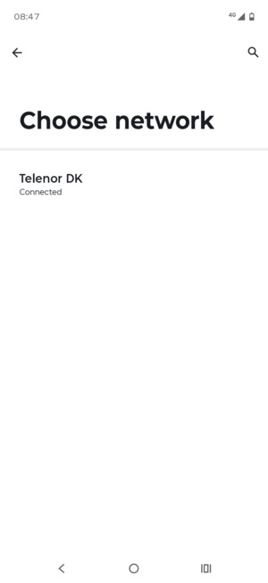 Select a network operator from the list