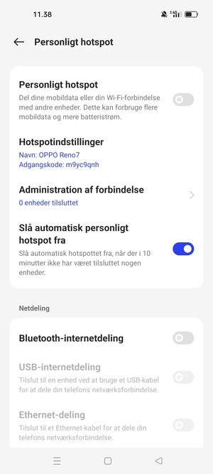 Aktiver Personligt hotspot