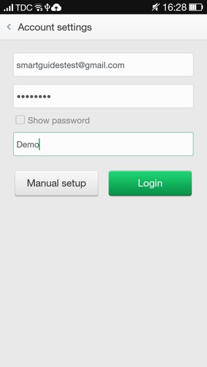Enter your Email address and Password. Give your account a name and select Login