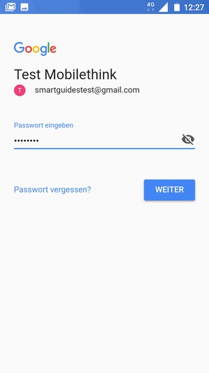 Geben Sie Ihre Passwort ein und wählen Sie WEITER