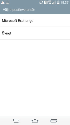 Välj Microsoft Exchange