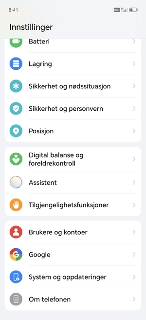 Bla til og velg Brukere og kontoer