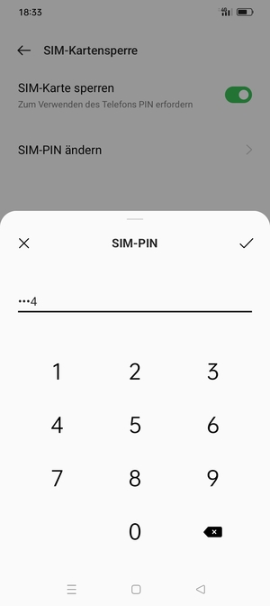 Geben Sie Aktuelle PIN für die SIM-Karte ein und wählen Sie OK
