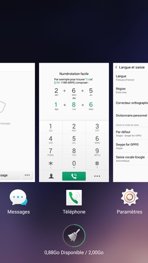 Sélectionnez l'icône Supprimer pour fermer toutes les applis en cours d'exécution