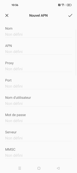 Saisissez les informations Internet